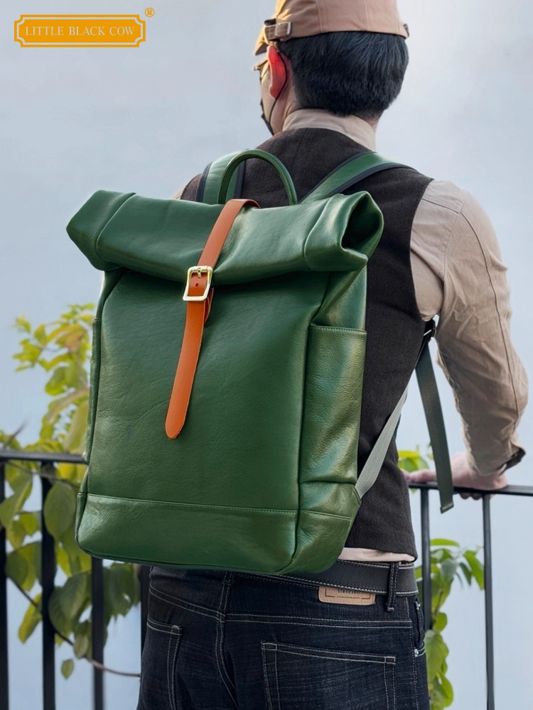 Genuine Leather Backpack - Ransel Kulit Asli Pria Kapasitas Besar