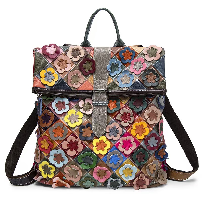 Genuine Leather Backpack - Tas Ransel Kulit Asli Wanita Vintage,