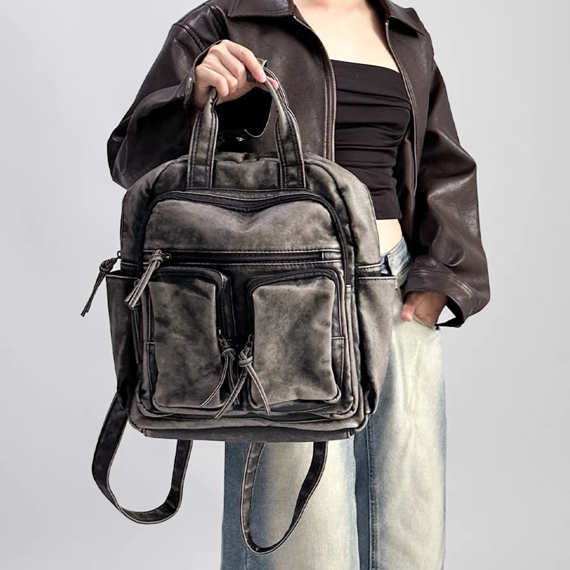 Luxury Bags Vintage - Tas Ransel Kulit PU Lembut Mewah,