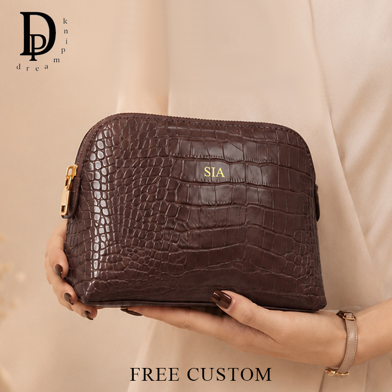 Luxury Bags In China Wholesale - Tas Kosmetik Kulit Buaya Mewah Bermotif,