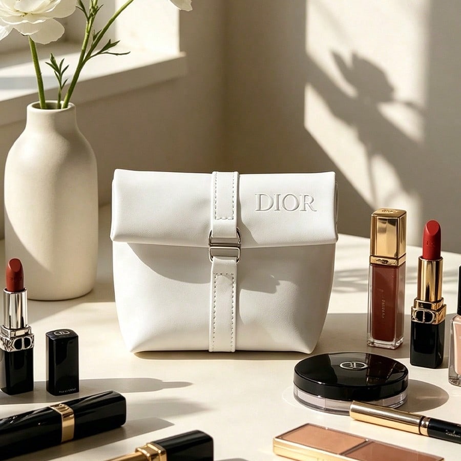 Luxury Bags Dior - Tas Kosmetik Putih Dior Tas Kosmetik