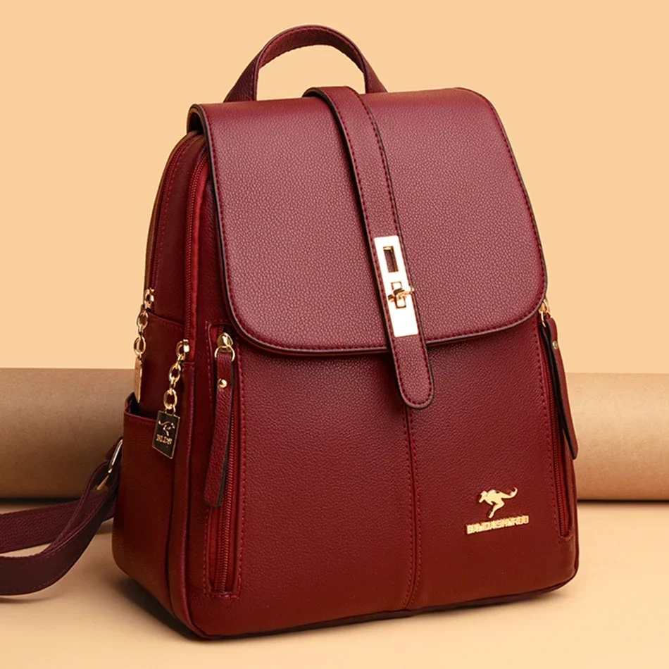 Luxury Bags Vintage - Ransel Kapasitas Besar Kulit Wanita Tas