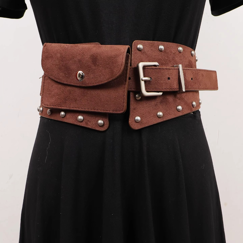 Belt Bag Leather Wide - Tas Pinggang Kulit Suede PU Gaya