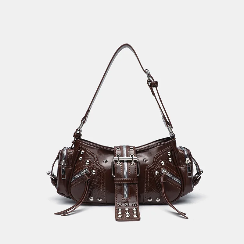 Luxury Y2K Bags - Tas Pinggang Gothic Rivet Mewah Warna