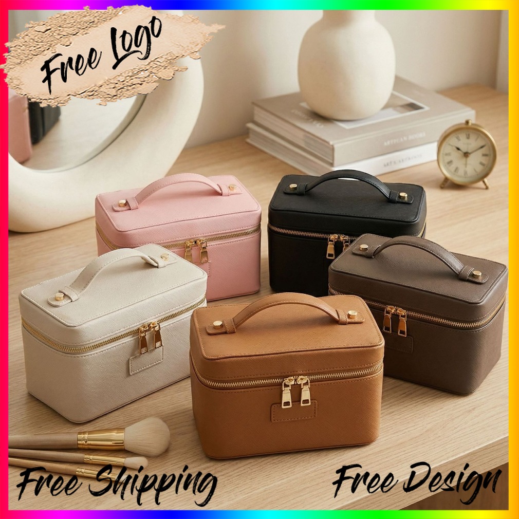Luxury Bags Storage - Tas Makeup Kulit Motif Burung Unta