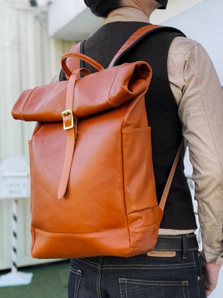 Ransel Kulit Asli Pria Kapasit - Genuine Leather Backpack ulasan dan harga