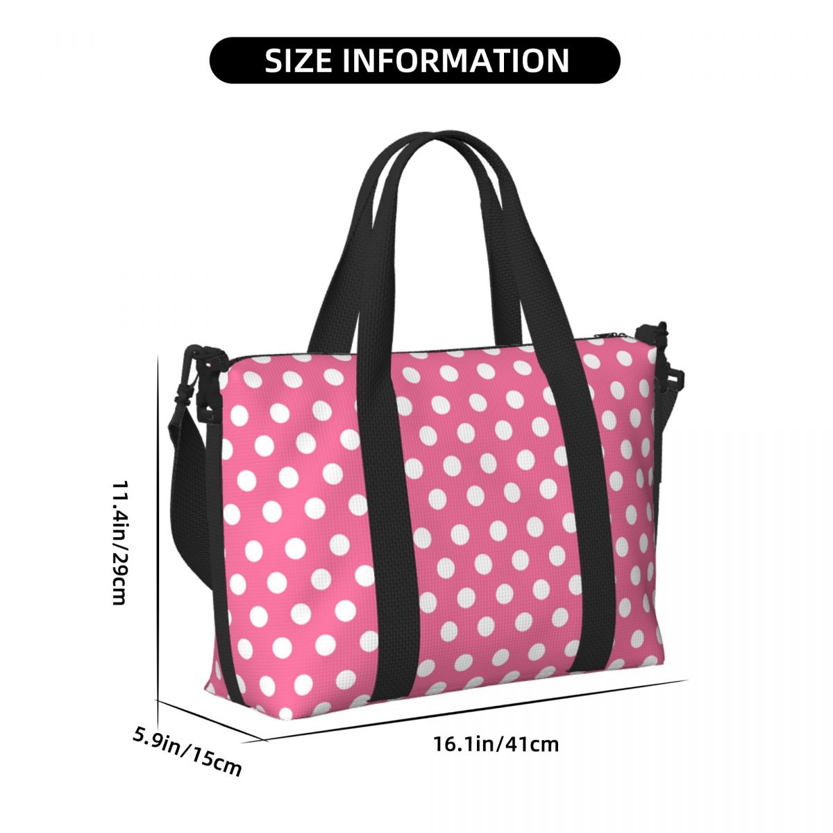 Tas Tote Polka Dot Merah Muda  - Luxury Bags Luggage ulasan dan harga