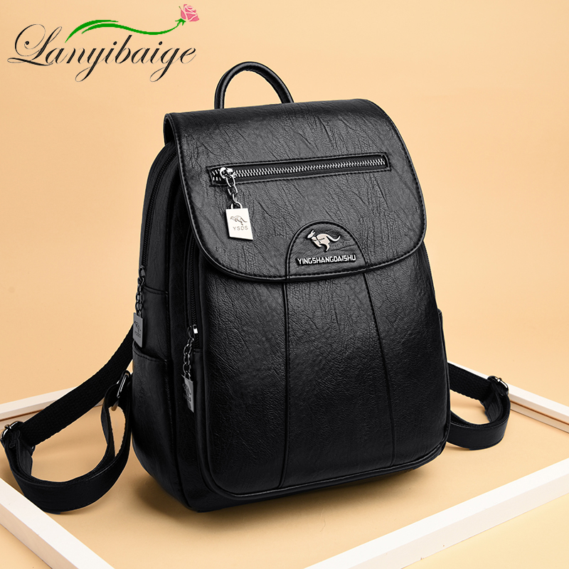 Ransel wanita 6 warna 2024, ta - Genuine Leather Backpack ulasan dan harga