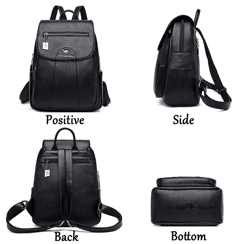 Ransel wanita 6 warna 2024, ta - Genuine Leather Backpack ulasan dan harga