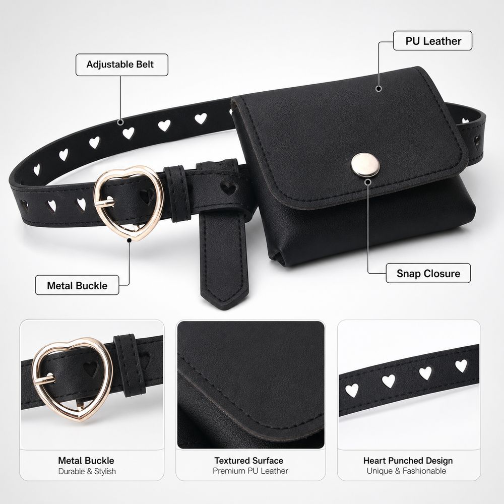 Tas Pinggang Wanita Kulit PU B - Belt Bag Leather Wide ulasan dan harga